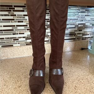 Elegant Brown Over the Knee Boots